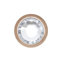 Attacco per piercing rotondo in titanio rosé con pietra cristallina, 5,0 mm