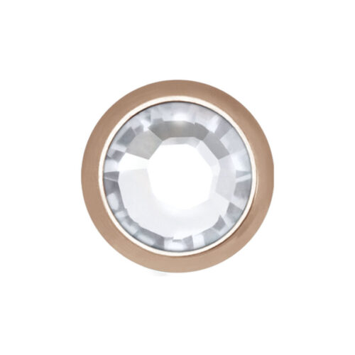 Attacco per piercing rotondo in titanio rosé con pietra cristallina, 5,0 mm
