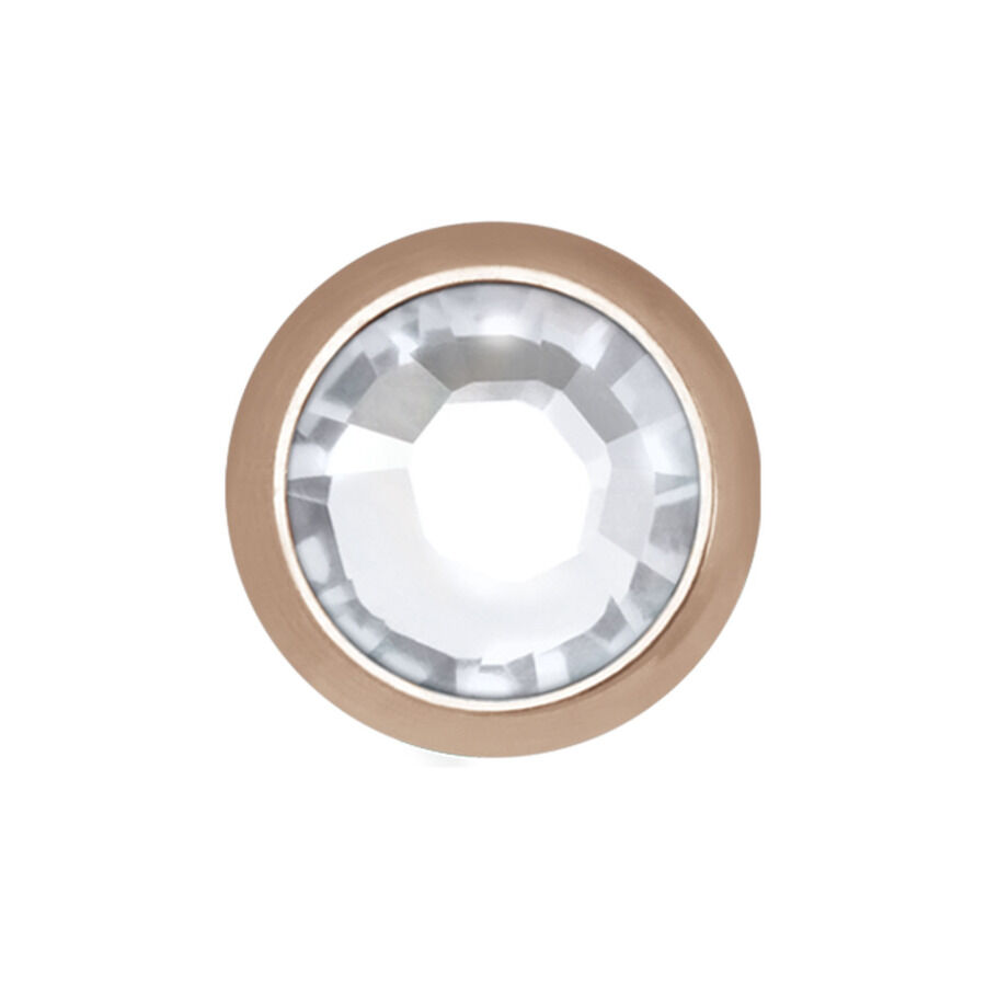 Attacco per piercing rotondo in titanio rosé con pietra cristallina, 5,0 mm
