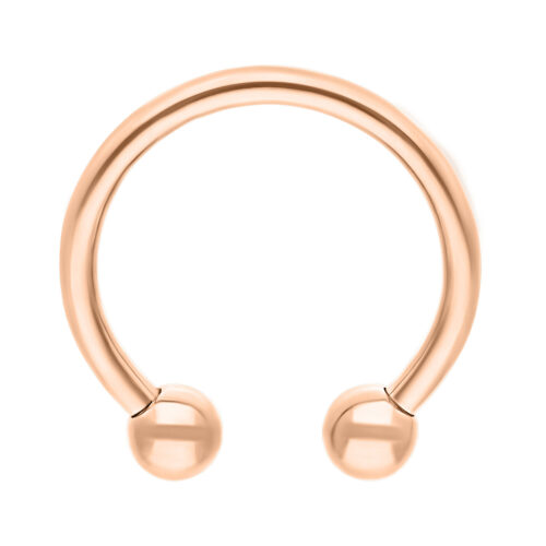 Circular Barbell in oro rosa con spessore di 1,2 mm, sfere da 3,0 mm