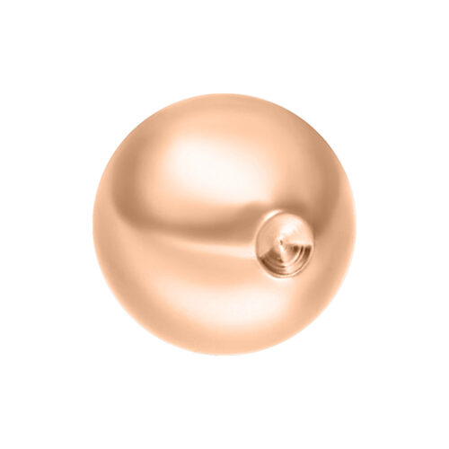 Sfera Clip-in in titanio rosé oro con superficie liscia su sfondo bianco