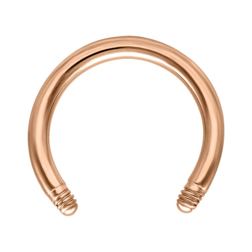 Circular Barbell in titanio rosé gold su sfondo bianco