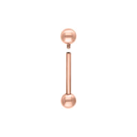 Micro barbell in titanio oro rosa, filettatura esterna, sfondo bianco