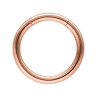 Segmento ad anello in oro rosa con diametro di 10mm su sfondo bianco