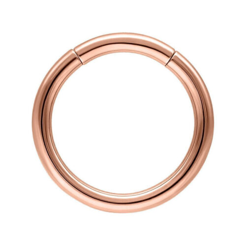 Segmento ad anello in oro rosa con diametro di 10mm su sfondo bianco