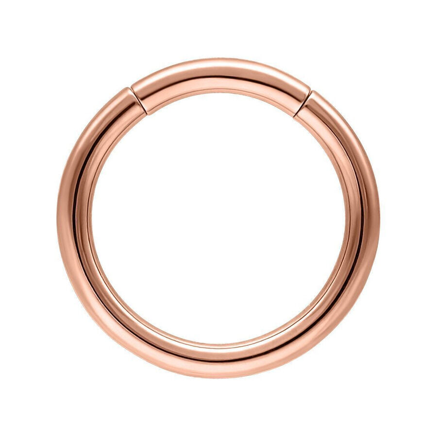 Segmento ad anello in oro rosa con diametro di 10mm su sfondo bianco