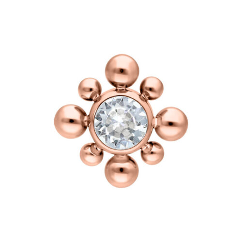 Accessorio in titanio rosé con cristallo, dimensione sfera 3,0 mm