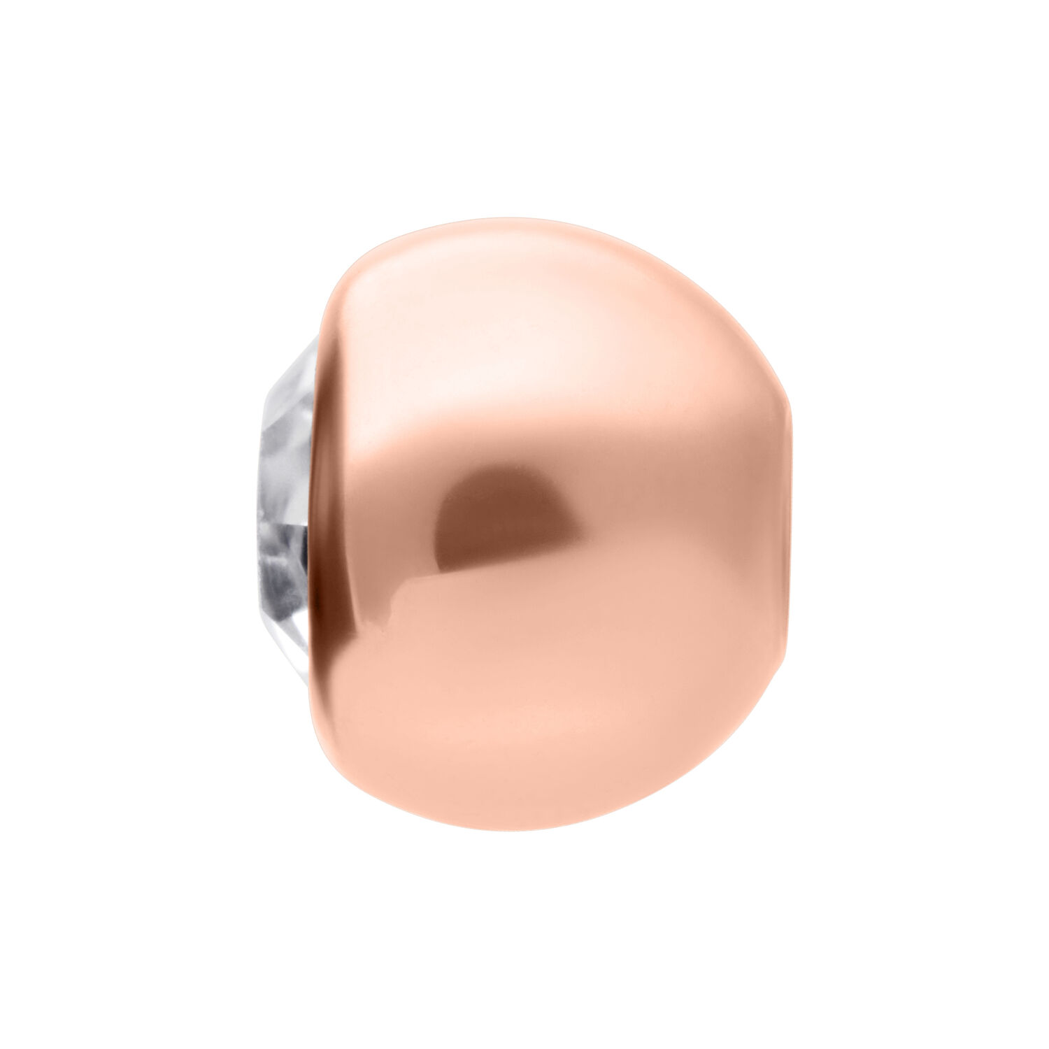 Attacco in oro rosa con cristallo chiaro, foto in studio