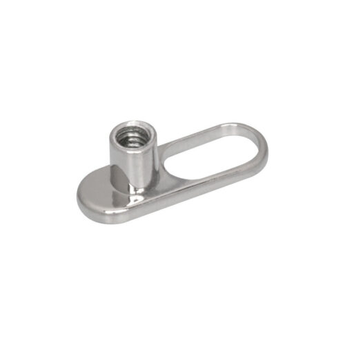 Dermal Anchor argento in titanio con apertura ovale e filettatura