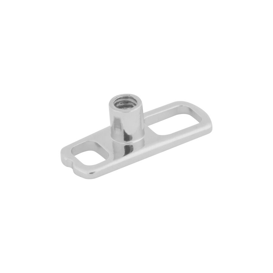 Dermal Anchor in titanio argento, altezza 2 mm, su sfondo bianco