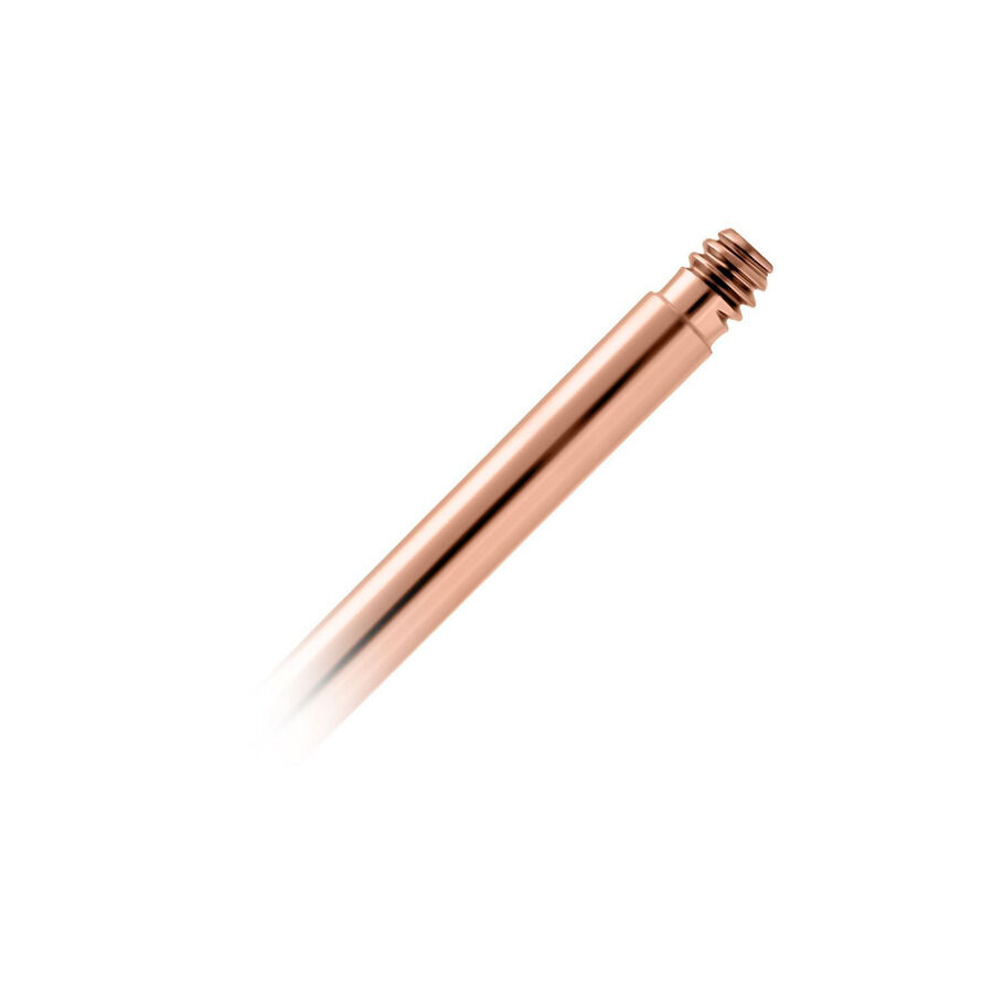 Barra piercing dritta in titanio rosé con filettatura esterna, lunghezza 16mm