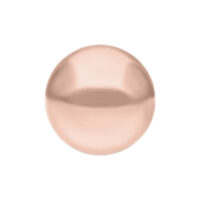 Sfera in titanio color oro rosa su sfondo bianco