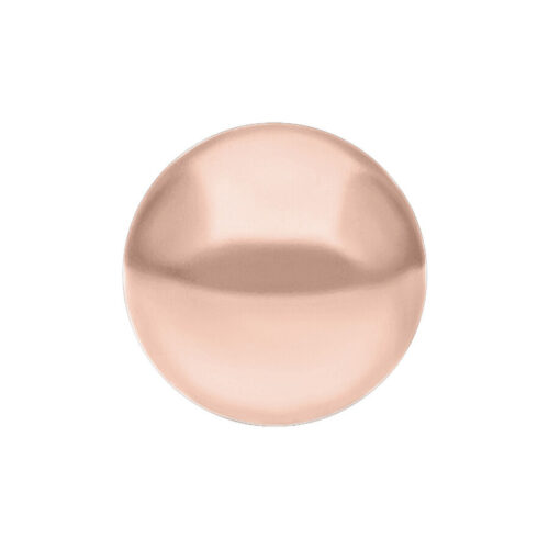 Sfera in titanio color oro rosa su sfondo bianco