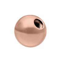 Sfera filettata in titanio rosa oro su sfondo bianco