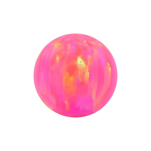 Punta rotonda in opale sintetico Light Hot Pink, misura 3mm su sfondo bianco