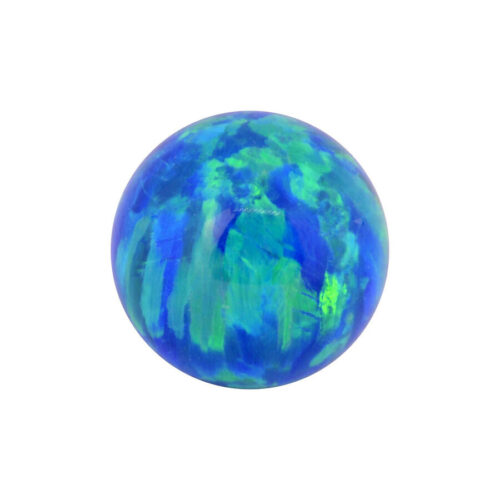 Sfera rotonda in opale sintetico blu navy su sfondo bianco
