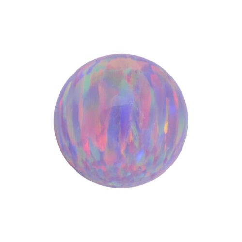 Sfera di opale sintetico in Light Periwinkle con diametro di 3mm su sfondo bianco