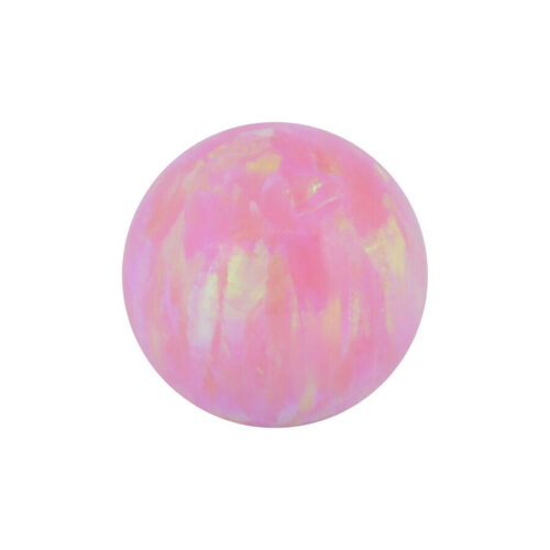 Sfera in opale sintetico rosa, dimensione 3,0 mm, su sfondo bianco