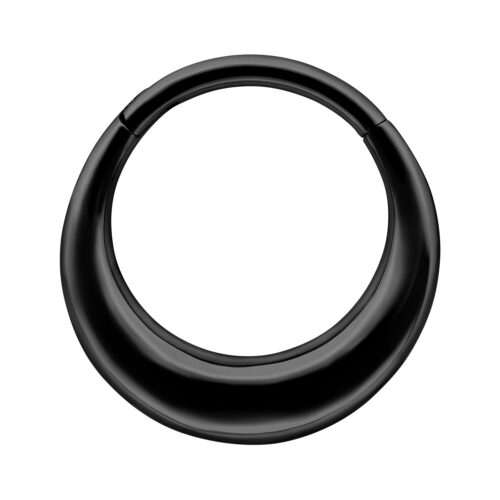 Anello piercing nero in acciaio chirurgico 316L, diametro interno 10 mm