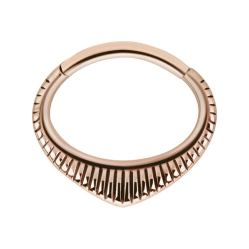Clicker septum in oro rosa in acciaio chirurgico con design a zigzag