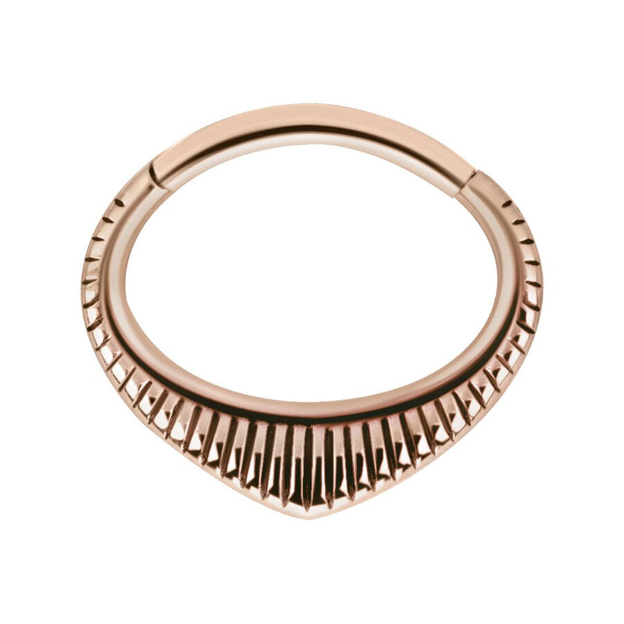 Clicker septum in oro rosa in acciaio chirurgico con design a zigzag