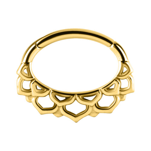 Clicker al naso in oro con design floreale in acciaio chirurgico