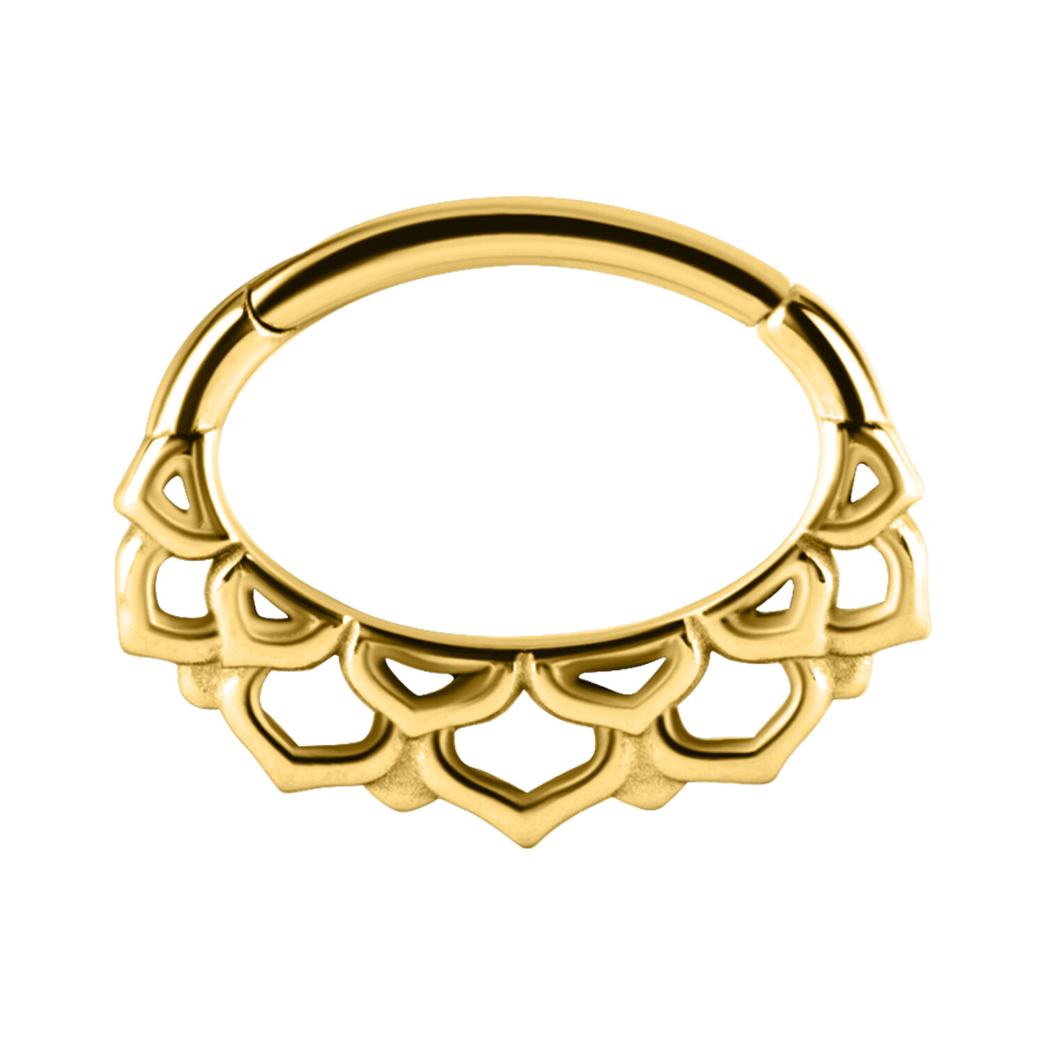 Clicker al naso in oro con design floreale in acciaio chirurgico