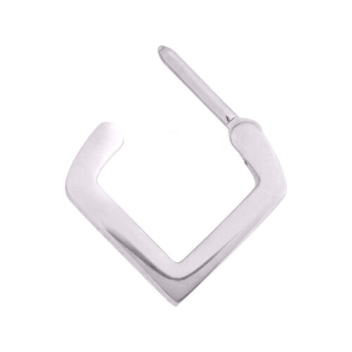 Clicker a Triangolo in Argento per Setto in acciaio chirurgico su sfondo bianco