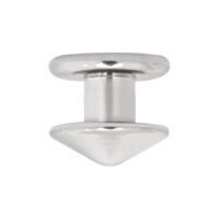 Skindiver Disc in titanio argento su sfondo bianco, superficie lucida