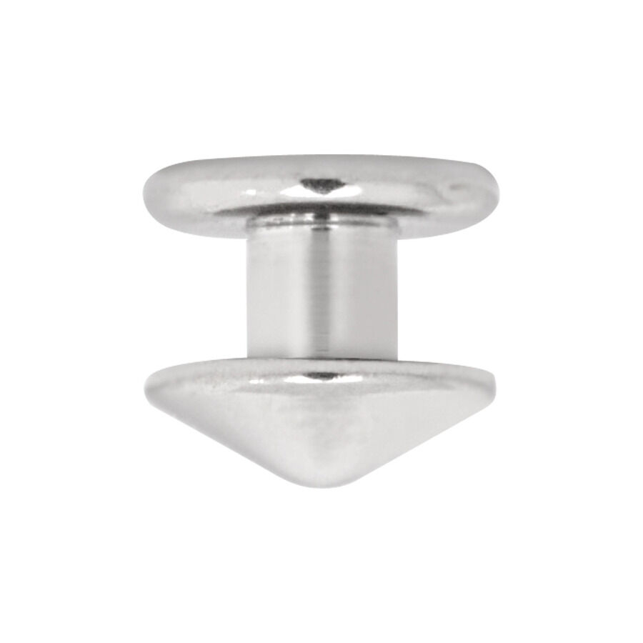 Skindiver Disc in titanio argento su sfondo bianco, superficie lucida