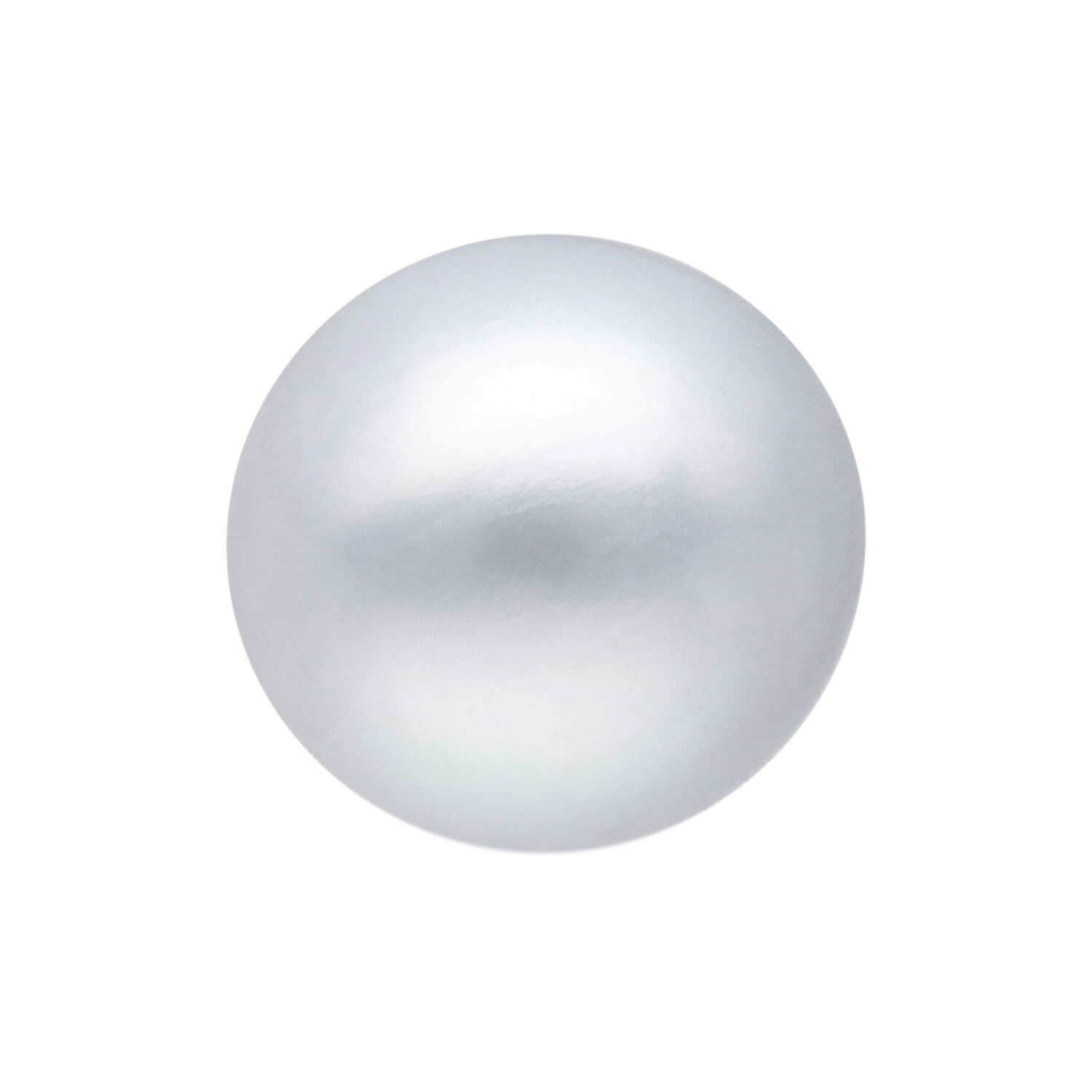 Sfera lucente in titanio argento su sfondo bianco