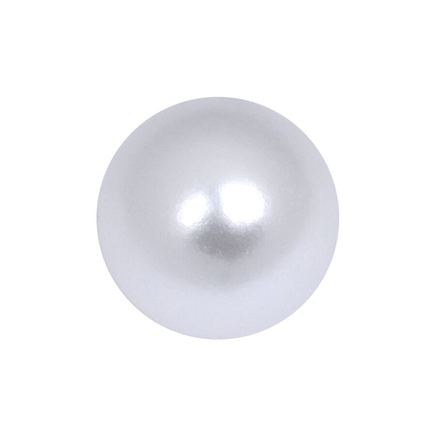 Sfera di perla sintetica bianca con diametro di 3 mm su sfondo bianco