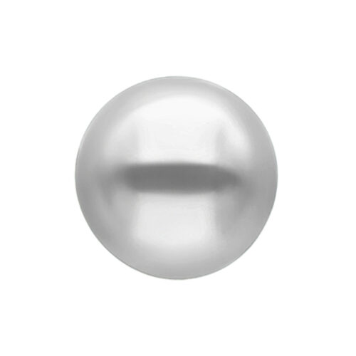 Sfera argentata con filetto interno su sfondo bianco