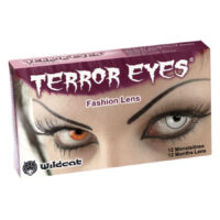 Confezione delle lenti a contatto Terror Eyes con un occhio in bianco e nero.