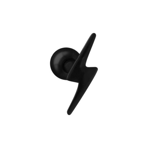 Flash Earbarbell nero a forma di fulmine su sfondo bianco