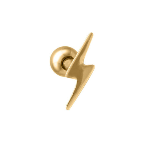 Flash Earbarbell dorato con design a fulmine su sfondo bianco
