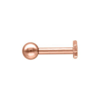 Earbarbell in oro rosa in acciaio chirurgico 316L su sfondo bianco