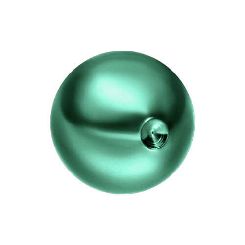Sfera Clip In verde scuro in titanio, dimensione 5,0 mm, su sfondo bianco