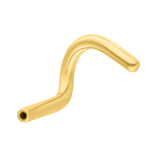 Piercing al naso push fit dorato su sfondo bianco