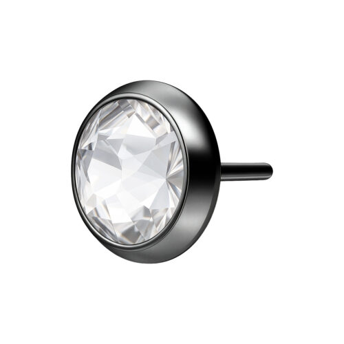 Accessorio Labret nero con cristallo chiaro, dimensione 3,2 mm