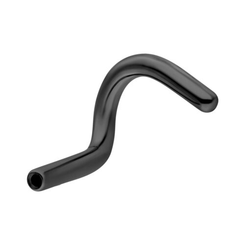 Push Fit piercing nasale nero in titanio su sfondo bianco