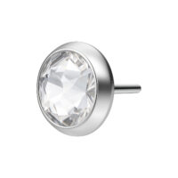 Accessorio argento per triplo piercing di 4,0 mm su sfondo bianco