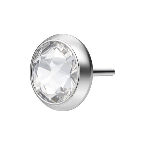 Accessorio argento per triplo piercing di 4,0 mm su sfondo bianco