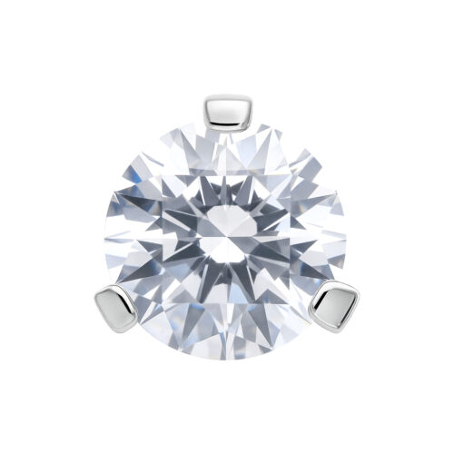 Accessorio color argento con montatura a 3 griffe e pietra cristallo chiaro, 2,5 mm