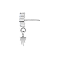 Punta a spillo argento Push Fit con cristallo chiaro e pendente