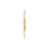 Accessorio dorato con catene di cristalli Accessorio Push Fit dorato con catene di cristalli pendenti su sfondo bianco