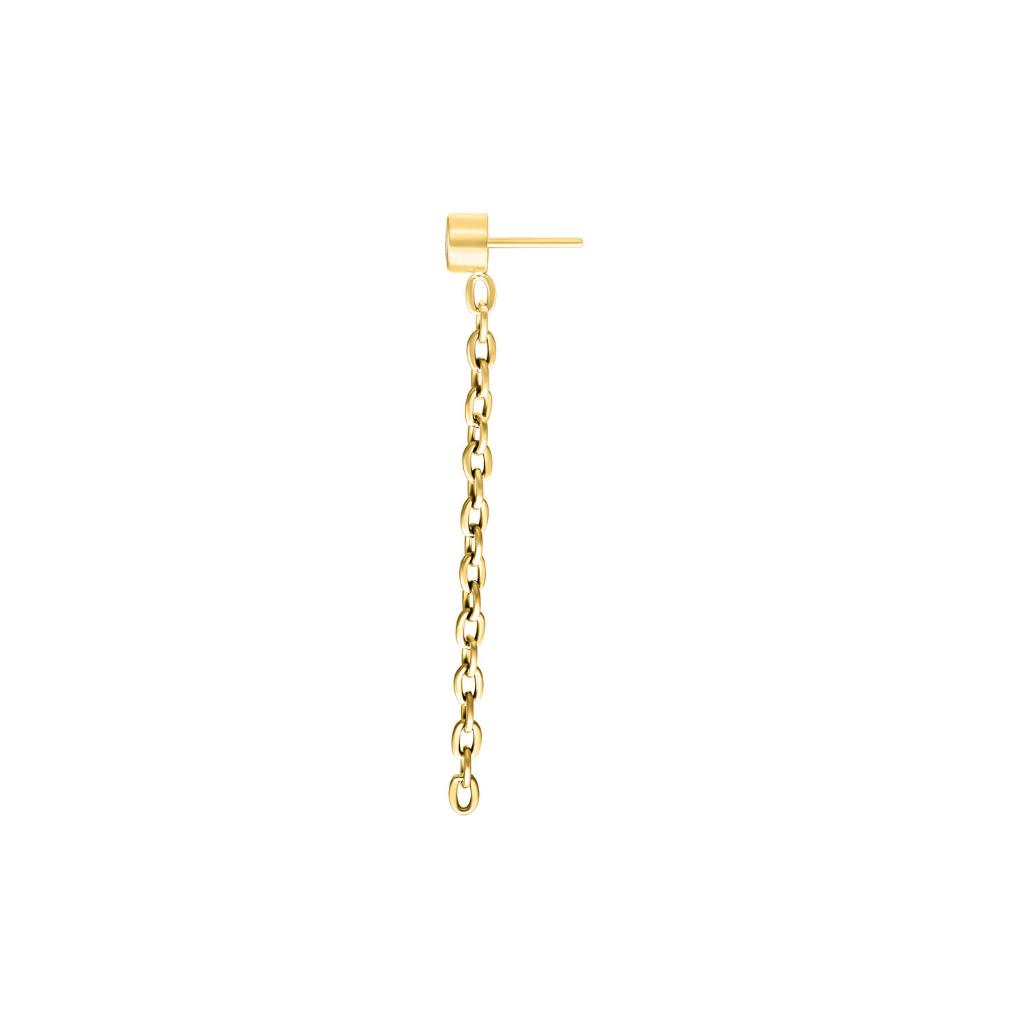 Inserto Push Fit dorato con pendente a catena su sfondo bianco