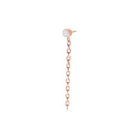 Attacco Push Fit in oro rosa con cristalli chiari e design a catena su sfondo bianco