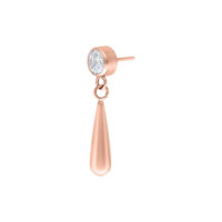 Attacco Push Fit oro rosa con cristallo chiaro su sfondo bianco