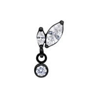 Attacco Push Fit nero con doppio design Marquise e pendente di cristallo